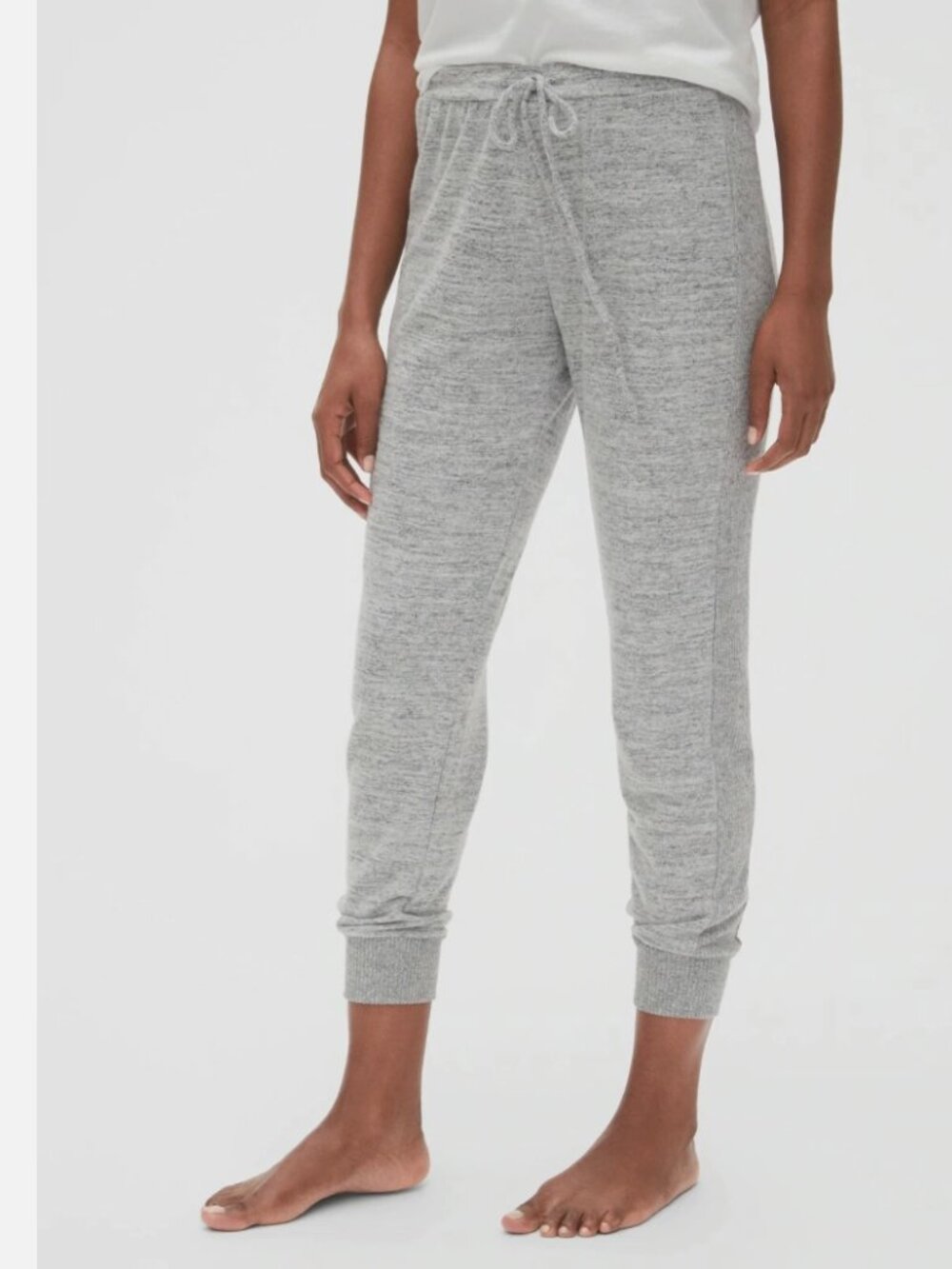 Gap Love by Gap Heather Gray Soft Knit Jogger Pants Medium Cozy Minimalist